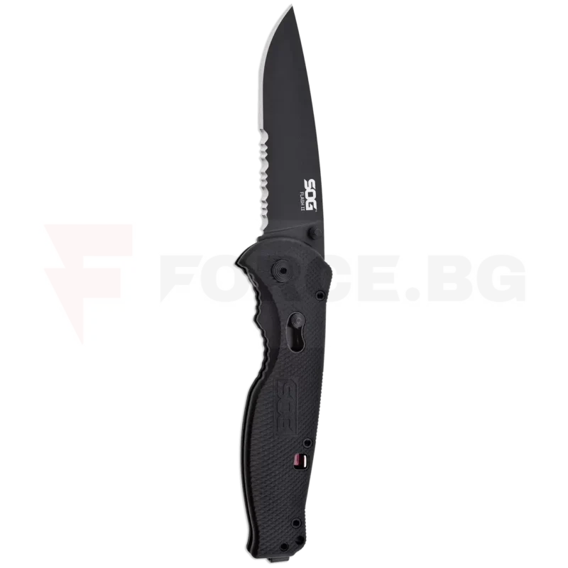 Сгъваем нож SOG Flash II Black TiNi Serrated 89мм » Force.BG