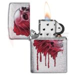 Бензинова запалка Zippo Red Skull Design and Silver » Force.BG