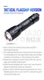 Тактически фенер Nextorch TA30 MAX 2100lm с 21700 » Force.BG