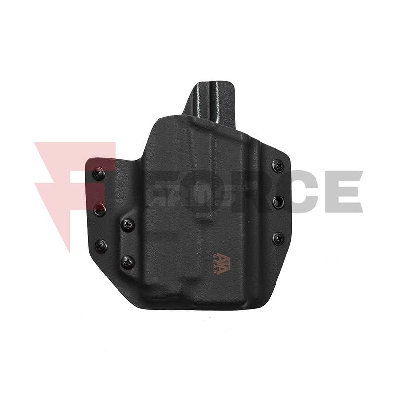 Кайдекс кобур за пистолет с фенер ATA GEAR Hit Factor ver.1 за GLOCK 19/23/19X/45 и фенер Olight BALDR Mini за Лява ръка Optic Ready » Force.BG