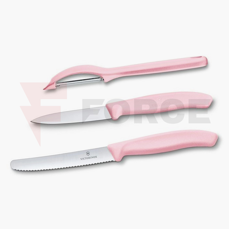 Кухненски ножове Victorinox Swiss Classic светлорозови - комплект 3 части » Force.BG