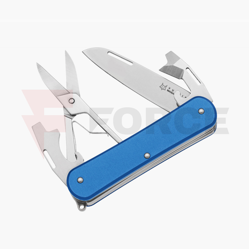 Мултифункционален нож Fox VULPIS F4 N690Co Aluminium син » Force.BG