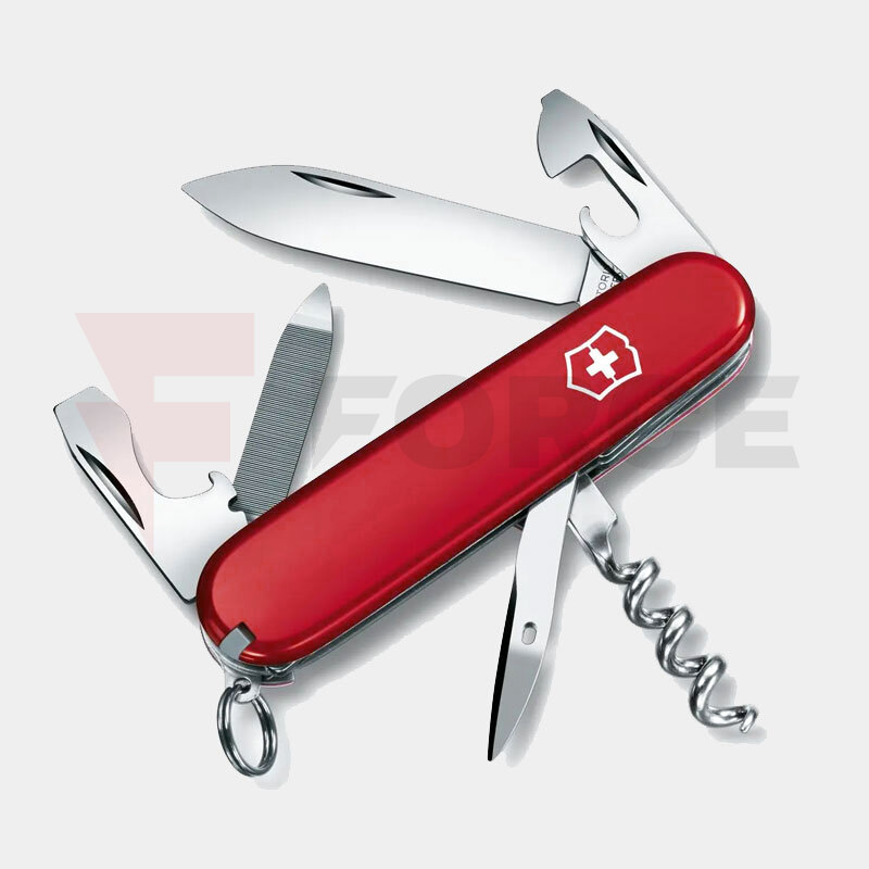 Мултифункционален Швейцарски Джобен Нож Victorinox Sportsman with key ring 1.4110 Cellidor Plastic Red » Force.BG
