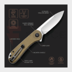 Сгъваем нож Civivi Elementum D2 Micarta Olive 75mm » Force.BG