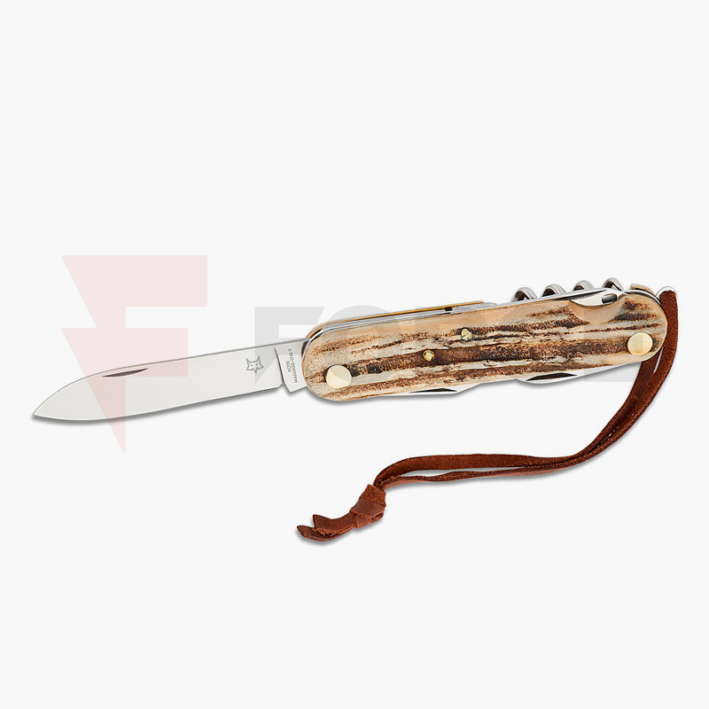 Многофункционален джобен нож Fox Knives с дръжка от еленов рог M390 » Force.BG