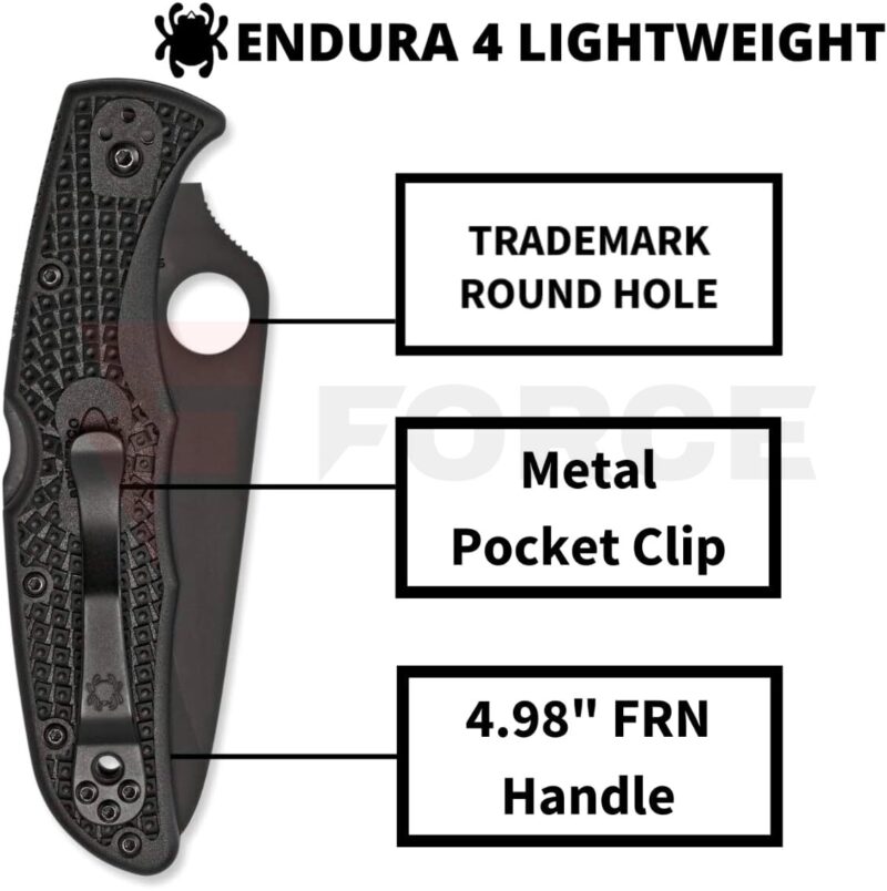 Нож Spyderco Endura 4 VG10 FRN BLACK BLADE Half Serrated » Force.BG