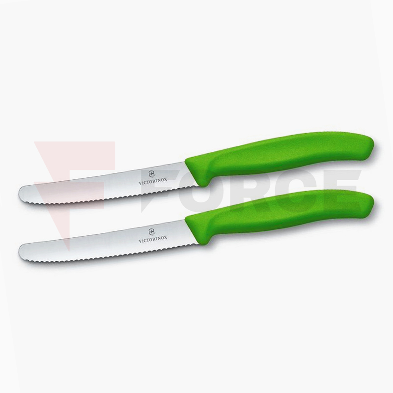 Кухненски нож за домати Victorinox Swiss Classic 11 см назъбен зелен » Force.BG