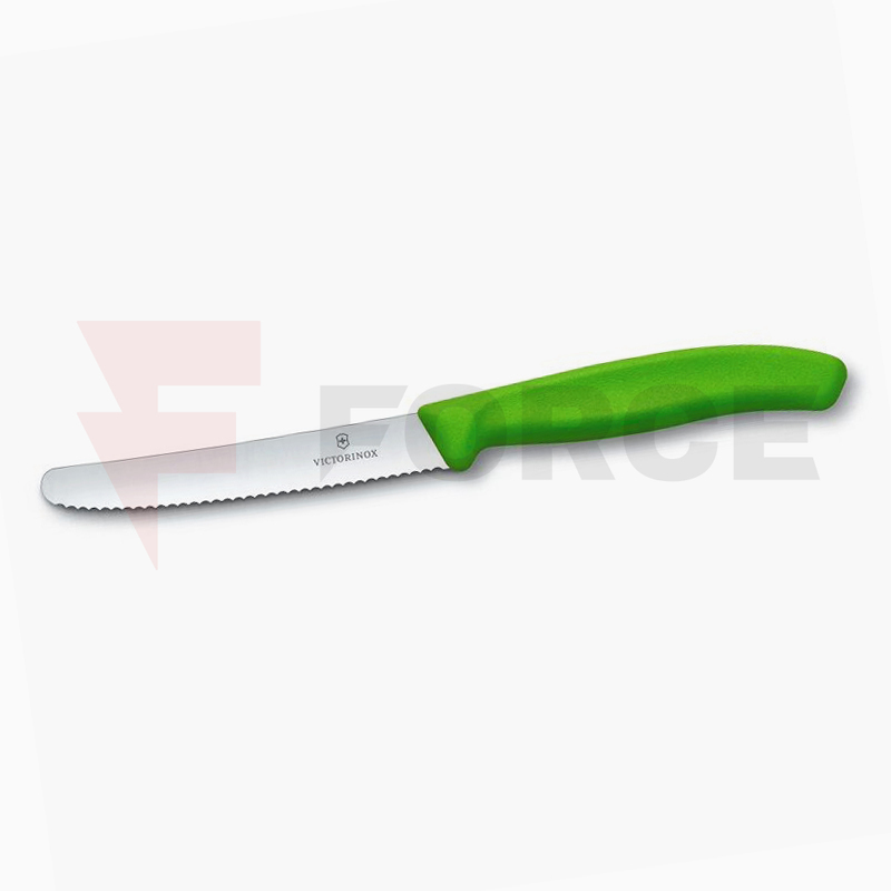 Кухненски нож Victorinox Swiss Classic 11 см назъбено острие зелен » Force.BG