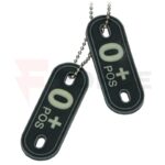 Тактически пач 3D PVC с верижка Dog Tag кръвна група 0+ фосфоресцентен » Force.BG