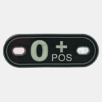 Тактически пач 3D PVC с верижка Dog Tag кръвна група 0+ фосфоресцентен » Force.BG