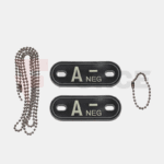 Тактически пач 3D PVC с верижка Dog Tag Кръвна група A- 7x2.5 см » Force.BG