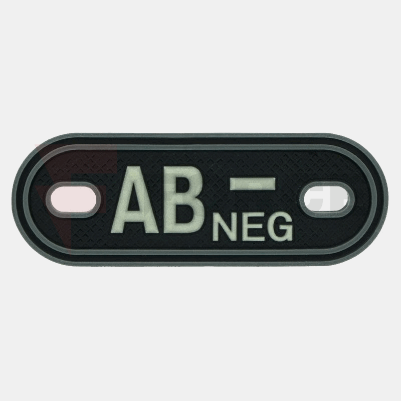 Тактически пач 3D PVC Dog Tag Кръвна група AB- с верижка » Force.BG