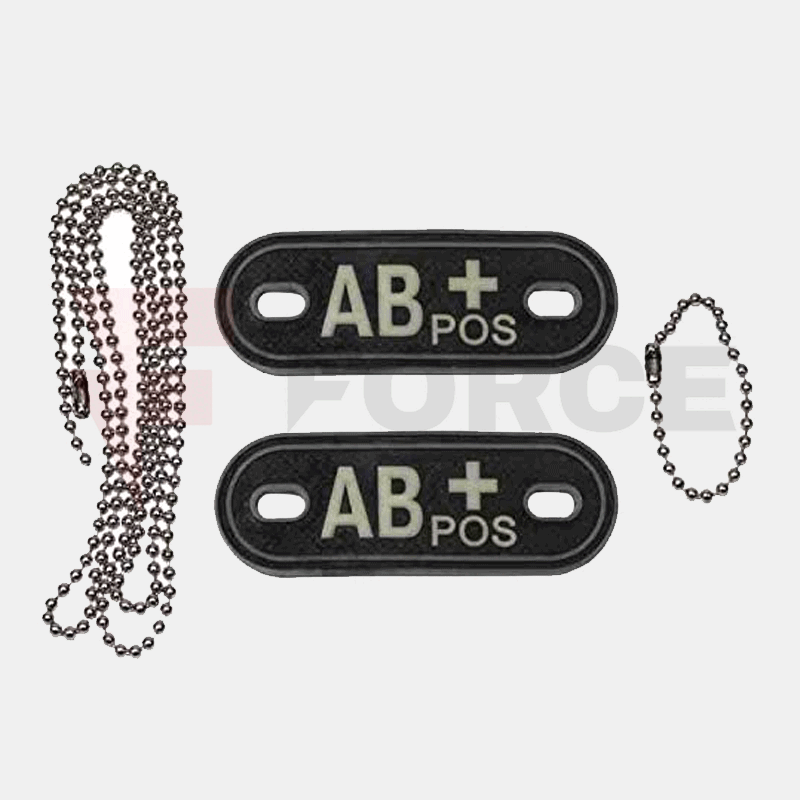 3D пач кръвна група AB+ с метална верижка Dog Tag 🩸 » Force.BG