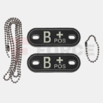Тактически пач 3D PVC с верижка Dog Tag Кръвна група A- 7x2.5 см » Force.BG