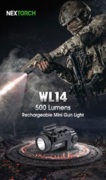 Пистолетен фенер Nextorch WL14 Rechargeable Mini Tactical Light 500 Лумена » Force.BG