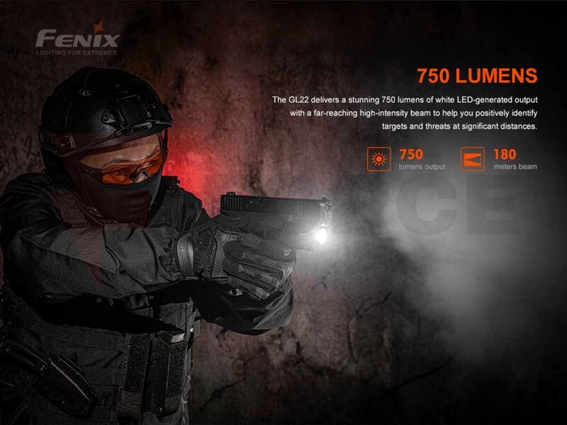 Пистолетен фенер с лазер Fenix GL22 750 лумена » Force.BG