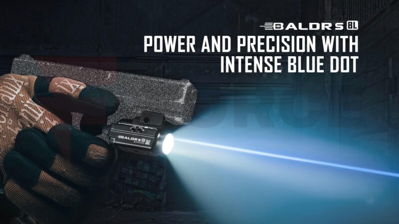 Пистолетен фенер Olight BALDR S BL със син лазер 800lm » Force.BG