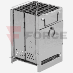 Ракетна печка Max Fuchs Rocket Stove сгъваема, с решетка, неръждаема стомана Средна » Force.BG