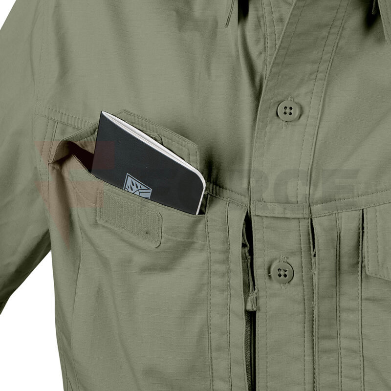 Тактическа риза с къс ръкав Helikon-tex Defender MK2 Olive Ripstop » Force.BG