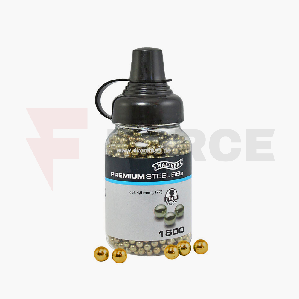 Стоманени сачми BBs Walther Premium 4.5 мм 1500 бр » Force.BG Стоманени сачми BBs Walther Premium 4.5 мм 1500 бр » Force.BG