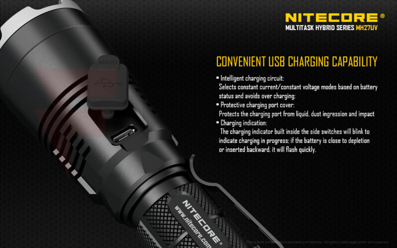 Тактически фенер Nitecore MH27UV 1000 лумена 462 м » Force.BG