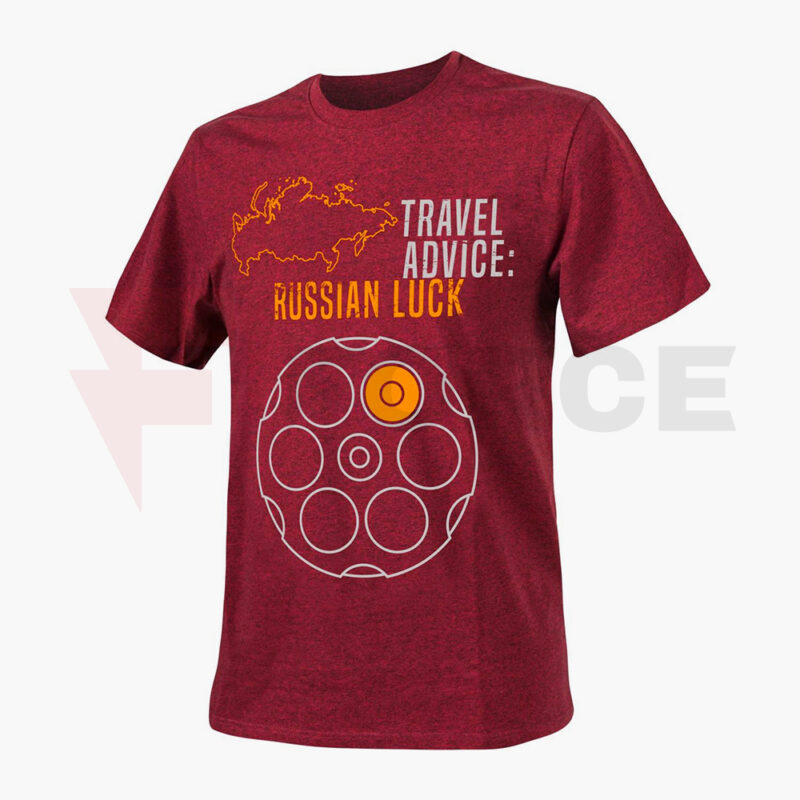 Тактическа тениска Helikon-tex Russian Luck Red and Black Melange » Force.BG