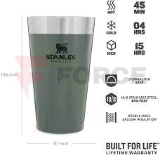 Термо чаша за бира Stanley The Stacking 0.47l Hammertone Green » Force.BG