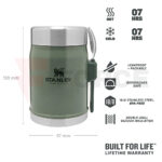 Термос за храна Stanley Classic Legendary Food Jar 0.4L / 14 OZ Hammertone Green with spork » Force.BG