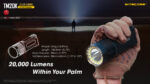 Тактически фенер Nitecore TM20K 20000 лумена 290 м » Force.BG