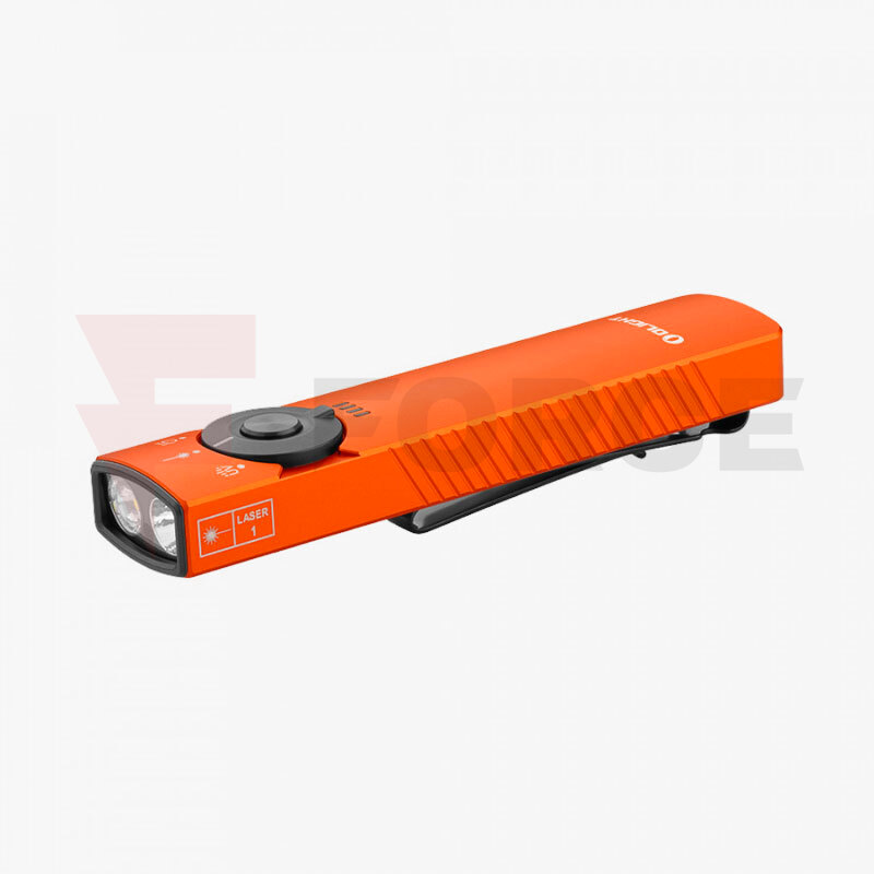 EDC Фенер Olight Arkfeld Pro 1300 Лумена Orange с UV и Зелен Лазер » Force.BG