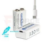 Зарядна батерия EverActive 6F22 (9V) с micro USB зареждане » Force.BG