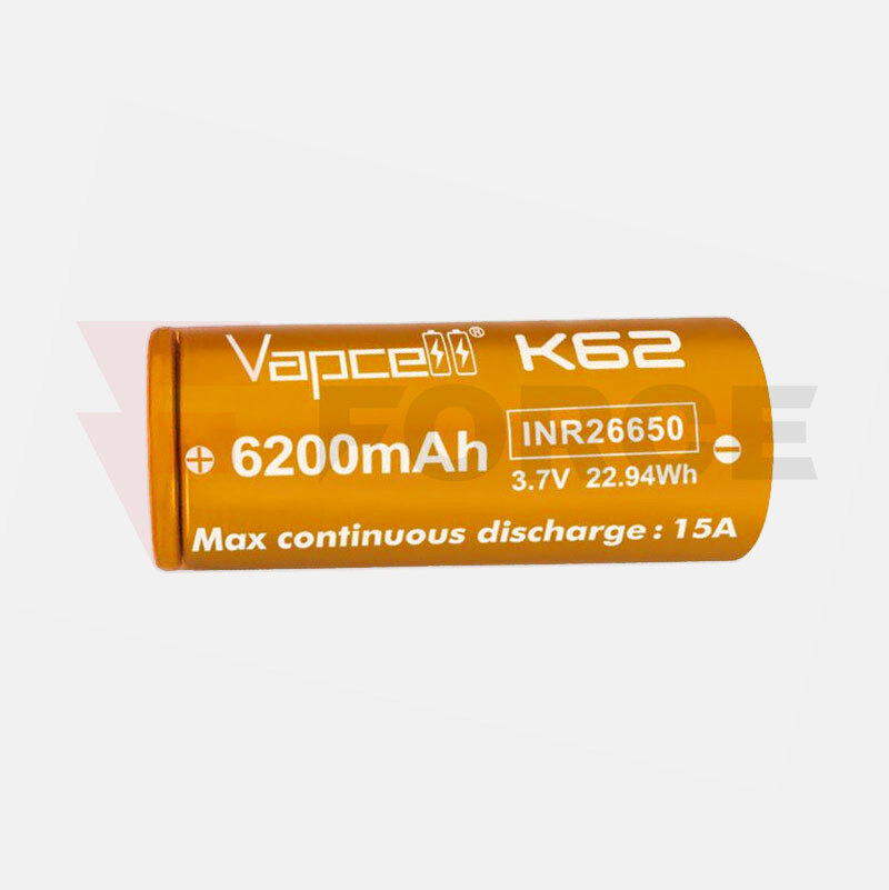 Зарядна батерия VAPCELL 26650 K62 6200mAh 15А с изпъкнал плюс
