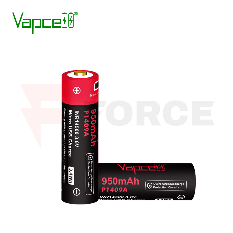 Батерия 14500 Vapcell P1409A 950mAh с Micro USB » Force.BG