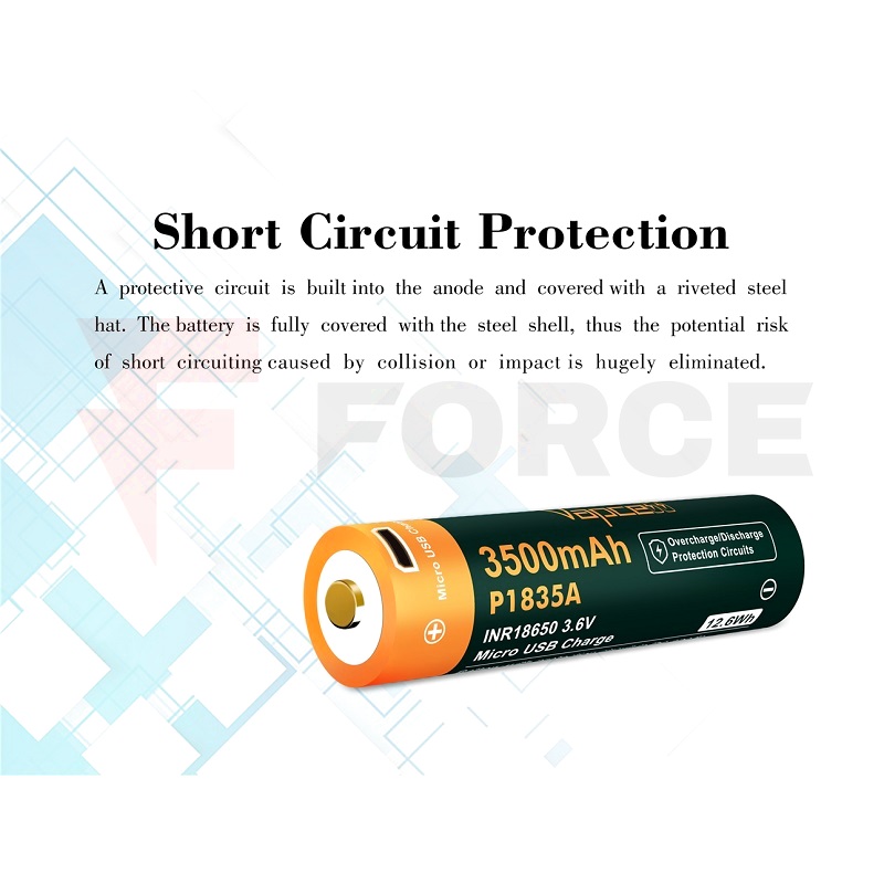 Акумулаторна батерия 18650 VAPCELL P1835A 3500mAh USB зарядно » Force.BG
