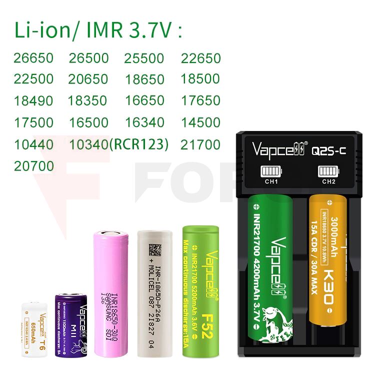 Зарядно устройство за батерии VAPCELL Q2S-C 18650 21700 » Force.BG