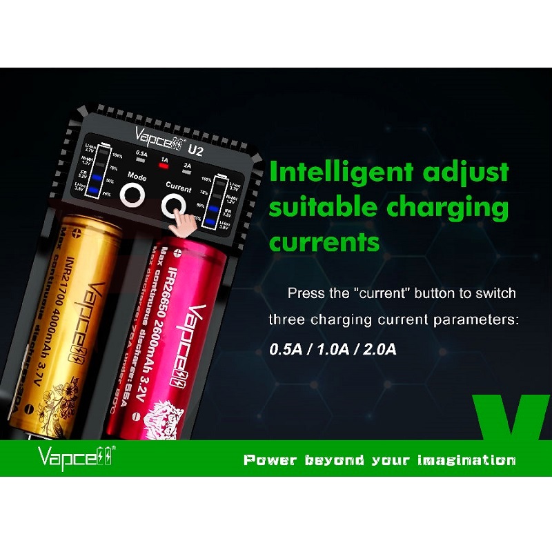 Зарядно устройство за батерии VAPCELL U2 Li-ion » Force.BG