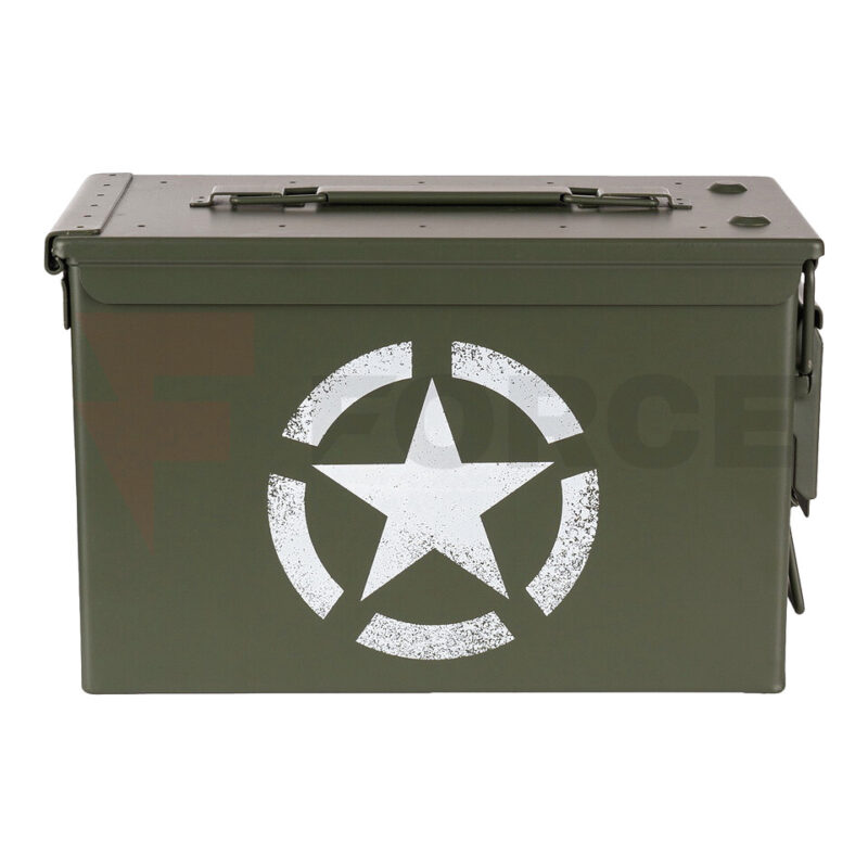 Кутия за боеприпаси Fosco Industries Cal. 50mm US Army Star Green » Force.BG