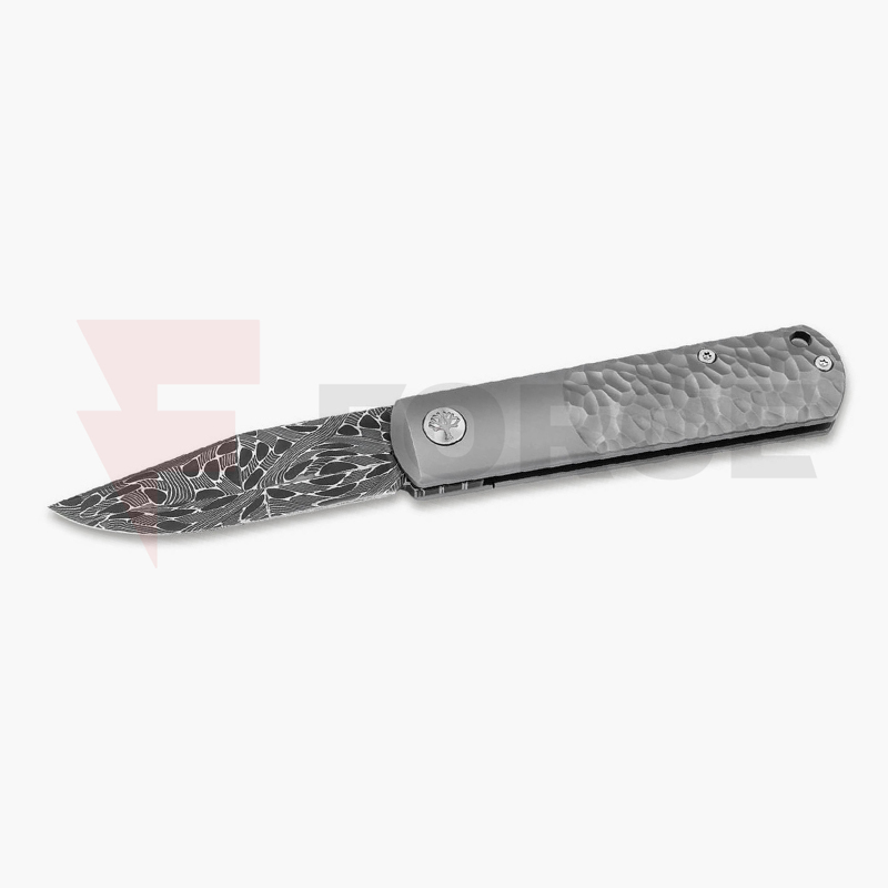 Джобен нож Boker BRLW Meteorite Damast титан сребърен » Force.BG