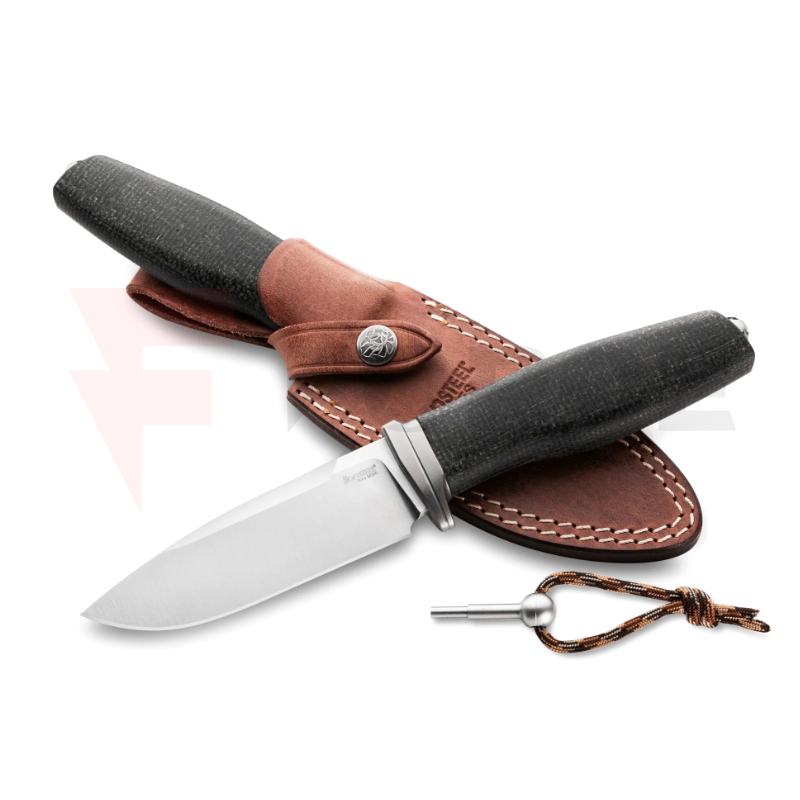 Нож с фиксирано острие LionSteel Acha M390 Micarta Black Burlap » Force.BG