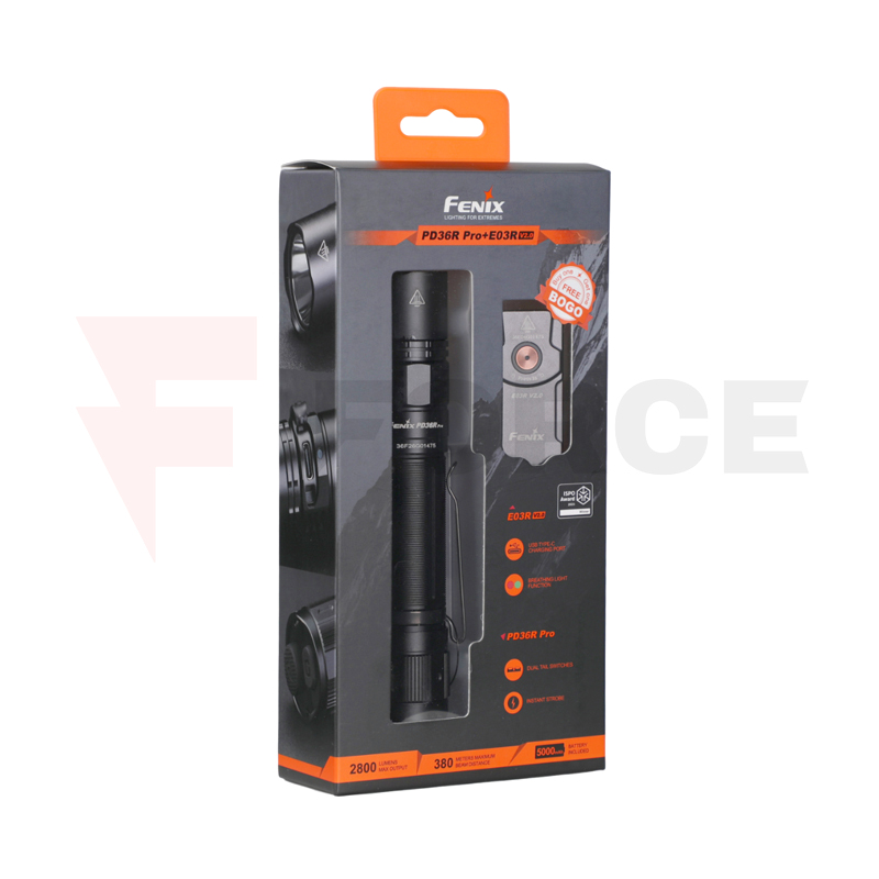 Тактически фенер комплект Fenix PD36R Pro 2800 lm + E03R V2.0 » Force.BG