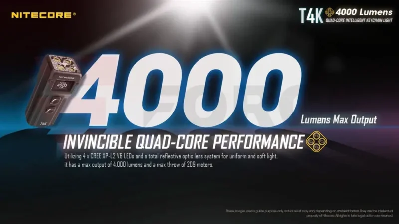 Заряден фенер Nitecore T4K, черен 4000 лумена » Force.BG