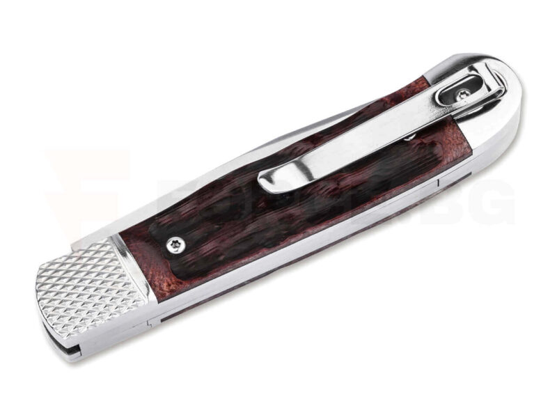 Автоматичен сгъваем нож Böker Plus Hidden Release Trapper Appaloosa Bone D2 » Force.BG