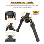 Двунога за оръжие Discoveryopt DO360 M-Lok черна » Force.BG