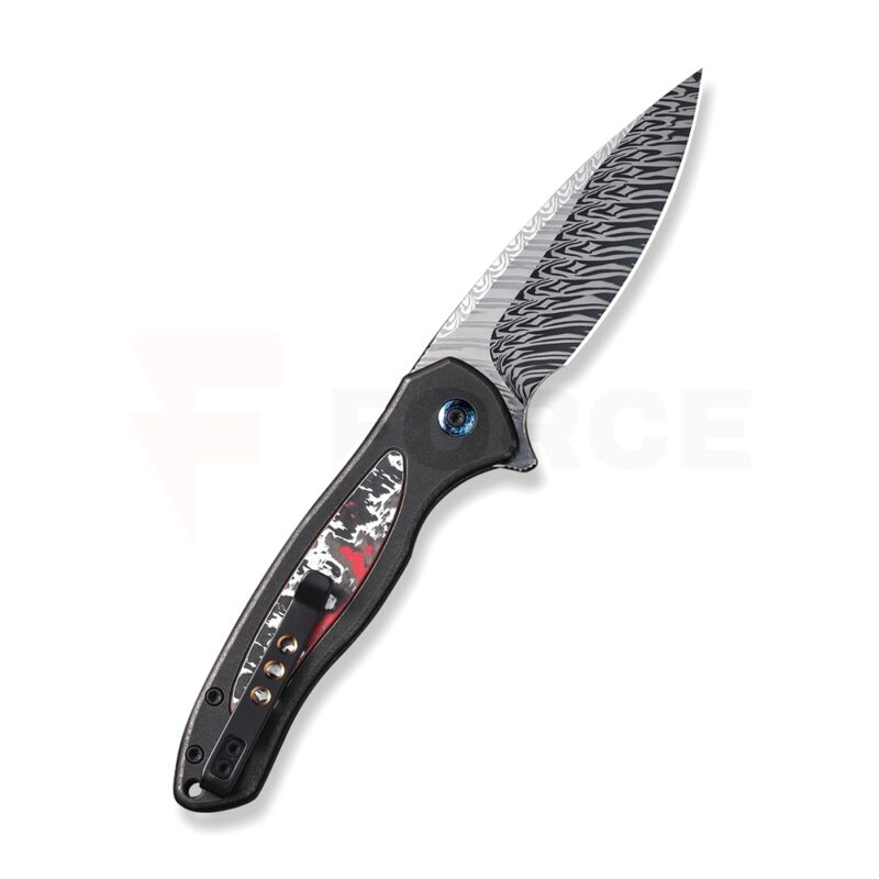 Джобен нож WEKNIFE Button Lock Kitefin Damasteel Black Titanium » Force.BG