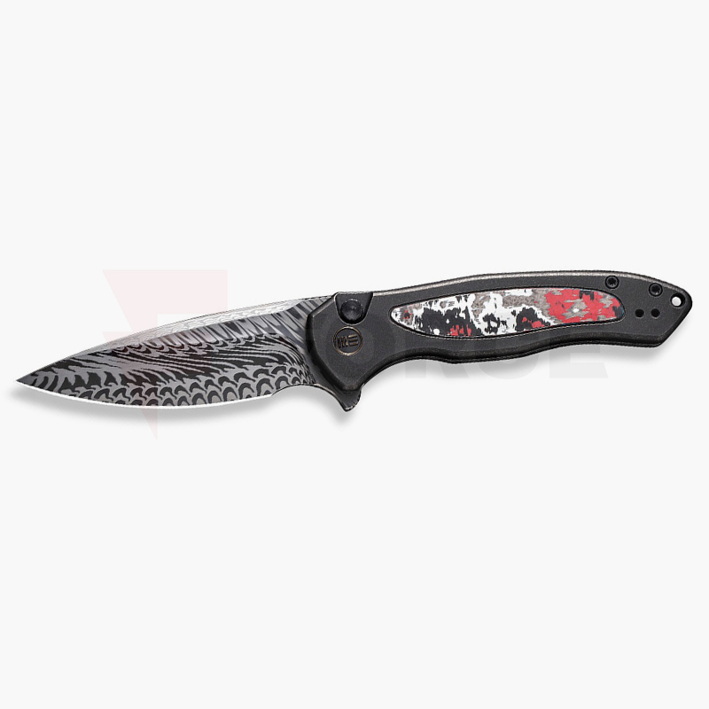 Джобен нож WEKNIFE Button Lock Kitefin Damasteel Black Titanium » Force.BG