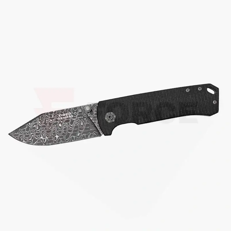 Сгъваем нож Дамаска Boker Solingen Tiger Micarta Кафяв » Force.BG