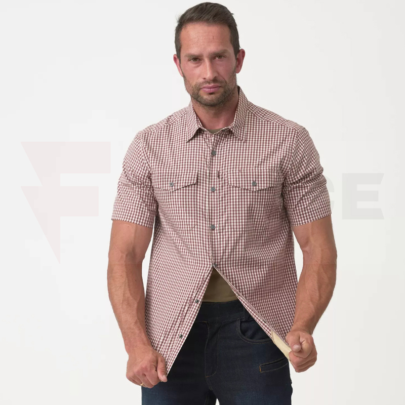 Тактическа риза с къс ръкав Helikon-tex Concealed Carry Rustic Cloth Plaid » Force.BG