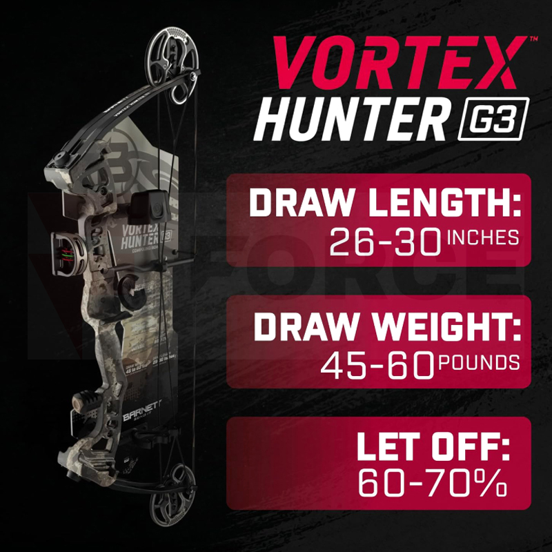 Компаунд лък Barnett Vortex Hunter G3 45-60 LB Camo » Force.BG